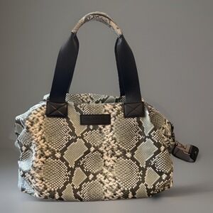TIBA + MARL Snake Print Diaper Bag Changing Tote Satchel Gray Black Crossbody